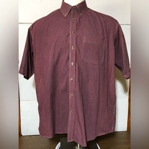 Damon Chatham cloth 2 XLT button front red and black casual shirt.
